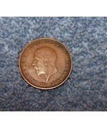 1928 Great Britain Large Half Penny Reddish Brown Coin-George V-Lot L 5 - £4.66 GBP