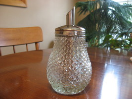 Sugar Dispenser/Shaker- Pressed Diamond Cut - Pear Shape- Diner Style-19... - $16.00