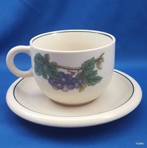 Noritake Epoch Wholesome Cup and Saucer 8 Oz Cream Stoneware Fruit and L... - £10.99 GBP