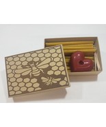Beeswax 30-minute meditation candles with Heart candle holder (24) - $24.95