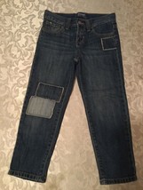 Old Navy jeans-Girls-Size 6 Reg.-blue-boyfriend skinny-patch-Great for school. - £9.27 GBP
