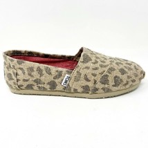 Toms Classics Leopard Burlap Womens Slip On Casual Canvas Flat Shoes - $39.95
