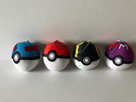 Pokeballs Set of 4 plush Pokemon NWT get it before you gone - £11.75 GBP