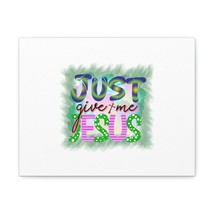  John 3:16 Just Give Me Jesus Green Square Bible Verse Canvas Ch - £56.02 GBP+