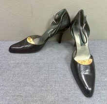 Very Nice BALLY Seya Black Leather Heels Shoes Size 8 M - £11.86 GBP
