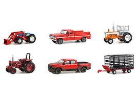 Down on the Farm Series Set of 6 Pcs Release 8 1/64 Diecast Models Greenlight - £50.77 GBP
