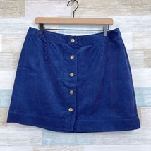 Old Navy Corduroy Button Front Skirt Blue High Waist A Line Cotton Women... - $24.74