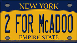 2 For McAdoo New York Novelty Mini Metal License Plate Tag - $14.95