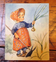 Vintage 40s Brownie Baby Pixie Onion Gardener Veggie Garden Blank Greeti... - £19.54 GBP