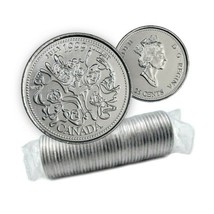 1999 Canadian 25-Cent July: A Nation of People Millennium 25¢ Original Coin Roll - £23.06 GBP