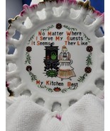 Vintage No Matter Where I Serve My Guests 7.25 inch Plate White with Cut... - £6.16 GBP