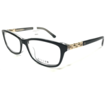 Helium Eyeglasses Frames 4331 BLACK/CRYSTAL Gold Rectangular Full Rim 53... - $55.89