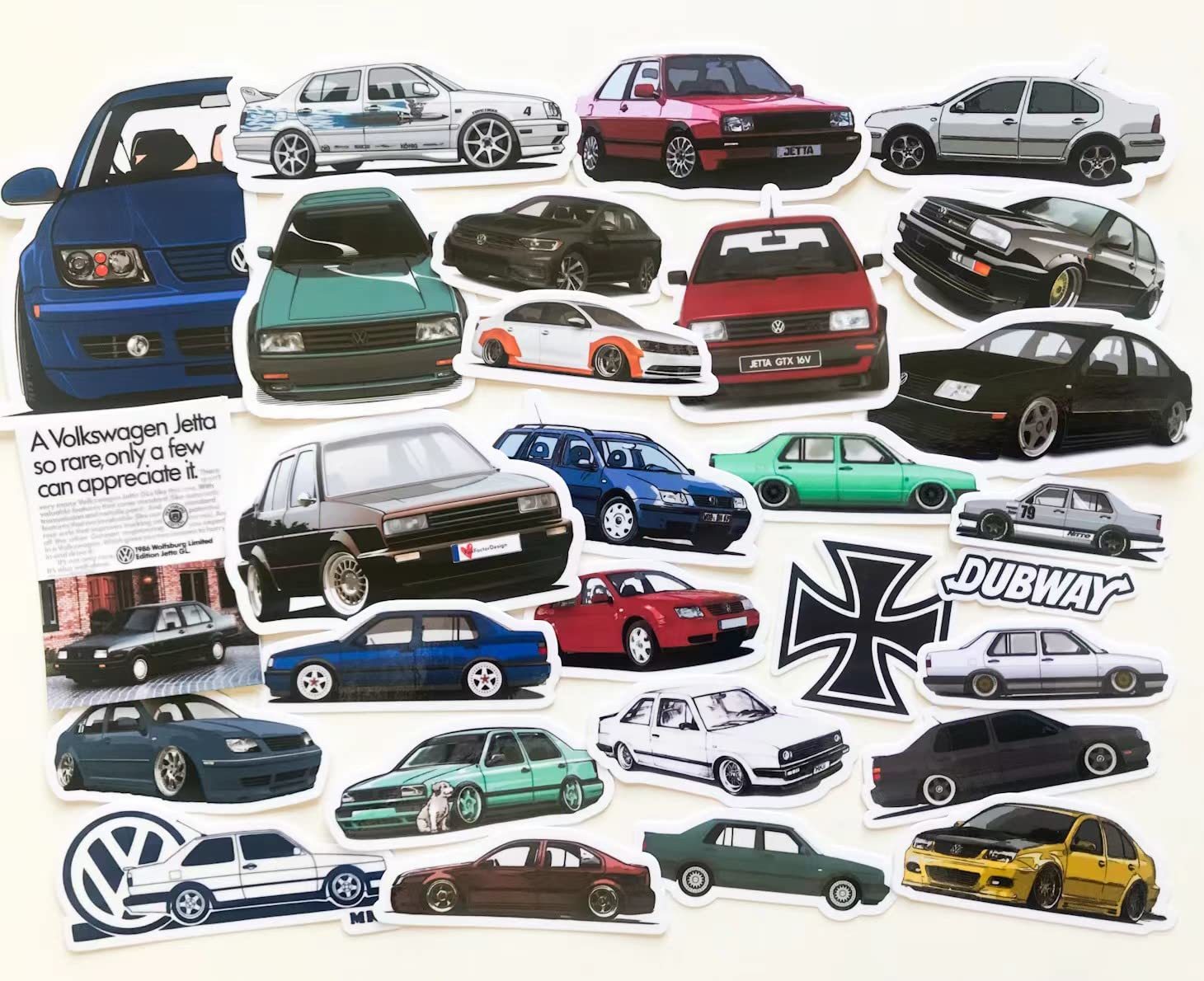 Primary image for 28pc German classic Jetta 16v 8v Vinyl Stickers vinyl decal German classic Legen