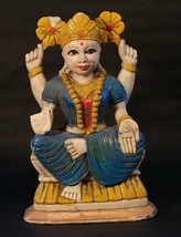 Late 19thc Hindu painted soapstone Deity of a sun Goddess - £465.44 GBP