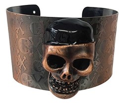 Halloween Wholesalers Metal Wristband with Skull - £14.76 GBP