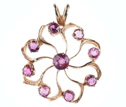 Vintage 14k Ruby starburst pendant - $272.25