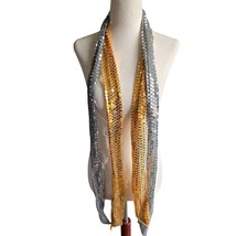 Y2K Vintage Sequin Skinny Scarves Silver Gold Scarf Flashy Dance Costume Shiny - £7.99 GBP