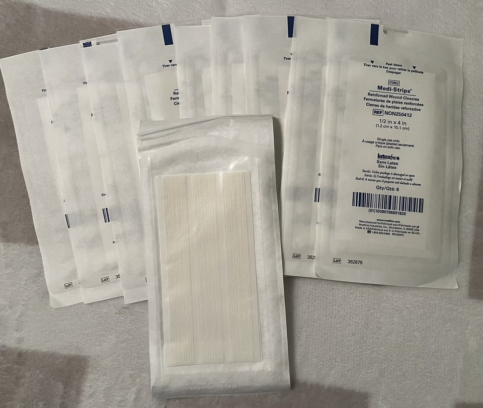 Medline Medi-strips Sterile ½”x4” Latex Free-lot of 13 Sealed 6-Pack Strips - $16.00