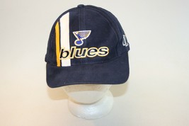 Vintage 90s NHL Logo Athletic St. Louis Blues Striped Adjustable Hat Cap OSFA - £23.38 GBP