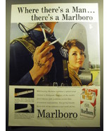 1958 Marlboro Cigarettes Ad - Where there&#39;s a man - £14.55 GBP