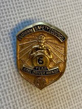 National Safety Council 6 Year Safe Driver Award Vintage Tack Pin - $6.50