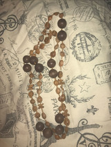 Vintage Seed Nut  Lei Necklace, Polynesian Meaning Hope,  Natural Brown - £4.60 GBP