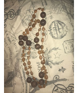 Vintage Seed Nut  Lei Necklace, Polynesian Meaning Hope,  Natural Brown - £4.63 GBP