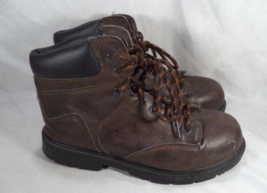 Brahma Steel Toe Work Boots Men’s Size 9 Brown Lace Up Safety Workwear - $19.75