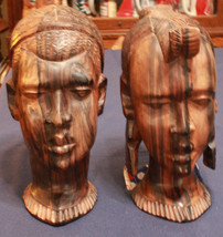 sculptured african heads - £254.09 GBP