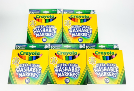 Crayola Ultra Clean Washable Classic Broad Line Color Max Markers Lot of 5 - £14.31 GBP