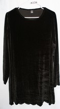 Shein Black Crushed Velvet Long Sleeve Dress Size Small New #8220 - £8.99 GBP