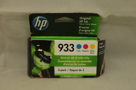 HP 933 Cyan Magenta Yellow Jaune 3-Pack Printer Ink Cartridges Exp 11/2023 - $3.77