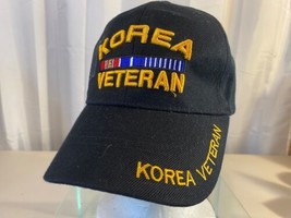 Black Adjustable Wide Brim Korea Veteran Baseball Type Hat - £7.89 GBP