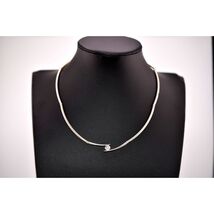 Vintage 925 Sterling Tube CZ Solitaire Pendant Necklace - $40.99