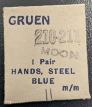1 Pair / Set Of NOS Gruen 210-211 Blue Steel - Moon - Wrist Watch Hands 11mm - £12.38 GBP