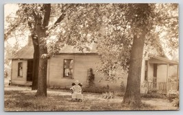 RPPC Sweet Old Woman In Rocking Chair In Yard Lovely House Postcard T23 - £11.95 GBP