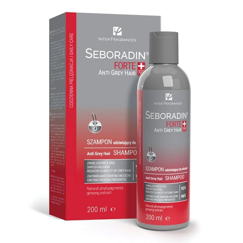 Seboradin Forte Anti Grey Hair Shampoo Natural Phytopigments & Ginseng 200ml - $37.59
