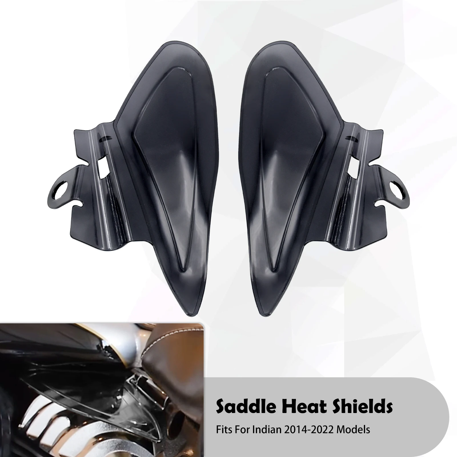 Motorcycle Grey Reflective Saddle Heat Shields Air Deflector  Indian Chief Clic  - £613.70 GBP