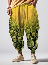 Men&#39;s Scary Zombie Hordes Print Loose Drawstring Sweatpants - £22.14 GBP