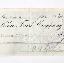 1912 Kineo Trust Company Bank Check E.A. Sampson Dover Maine Signed 973 ... - $19.99