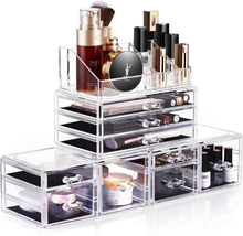 Dreamgenius Makeup Organizer, 4 Pieces Acrylic Makeup Storage Box with 9 Drawers - £39.13 GBP