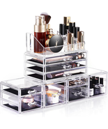Dreamgenius Makeup Organizer, 4 Pieces Acrylic Makeup Storage Box with 9... - £38.44 GBP