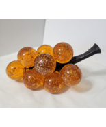 Vtg Lucite Acrylic Grapes Orange Grape Cluster Silver Confetti Glitter F... - $87.72 CAD