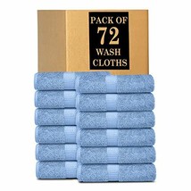 Lavish Touch 100% Cotton 600 GSM Melrose Pack of 72 Wash Towels Sky Blue - £68.25 GBP