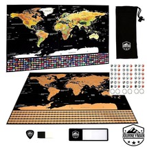 World Map poster US States Canada Countries Travel Scratch Off + Stickers 32&quot; - £11.96 GBP