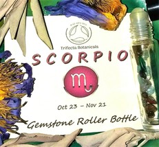 SCORPIO Zodiac Roller Bottle Crystal Set for Essential Oil Astrology Wic... - £8.16 GBP