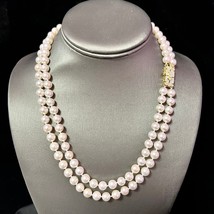 Akoya Pearl Diamond 2-Strand Gold Necklace 7.5 mm 19.25&quot; Certified $9,975 210643 - £3,019.92 GBP