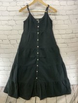 Universal Thread Maxi Dress Womens Sz XS Black Layered Look Buttons - $19.79