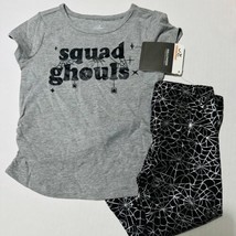 Toddler Girls 5T Outfit Metallic Spiderweb Pants Ghoul Squad Shirt - $15.83