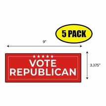 5 Pack 3.37&quot;x9&quot; Vote Republican Sticker Decal Humor Funny Gift Election BS0356 - £6.59 GBP